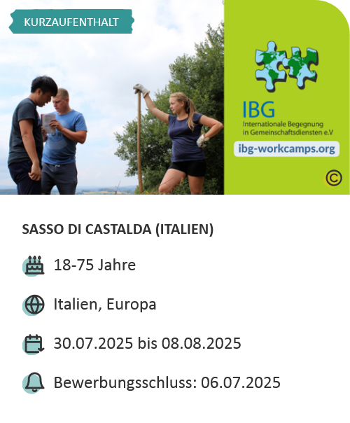 Last-Minute-Markt-Angebot: Workcamp in Italien