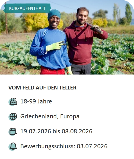 Last-Minute-Markt-Angebot: Workcamp in Griechenland