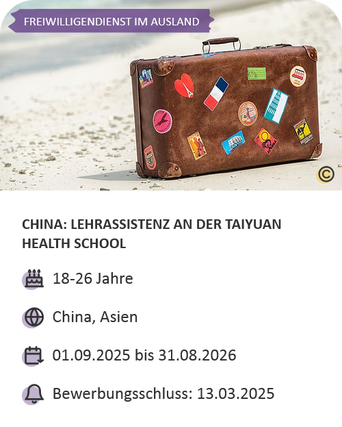 Last-Minute-Markt-Angebot: Freiwilligendienst in China als Lehrassistenz