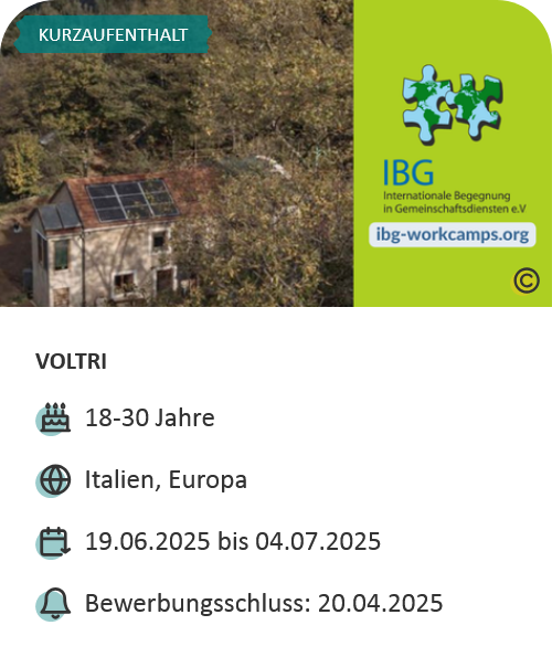 Last-Minute-Markt-Angebot: Workcamp in Italien auf einem ökologischen und sozialen Bauernhof