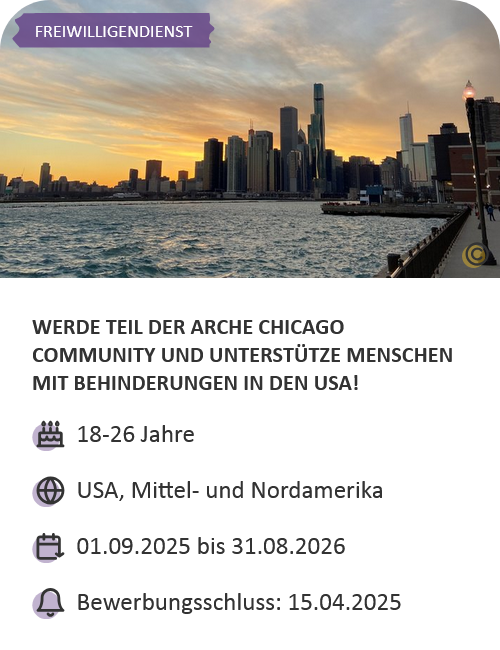 Last-Minute-Markt-Angebot: Freiwilligendienst bei der Arche Chicago Community